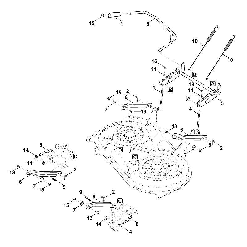 STIHL 6165-703-4100 Handgriff positie 1 technische tekening