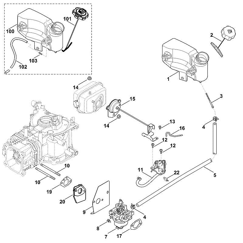 STIHL 6241-007-1092 Umbausatz (Tank) positie -1 technische tekening