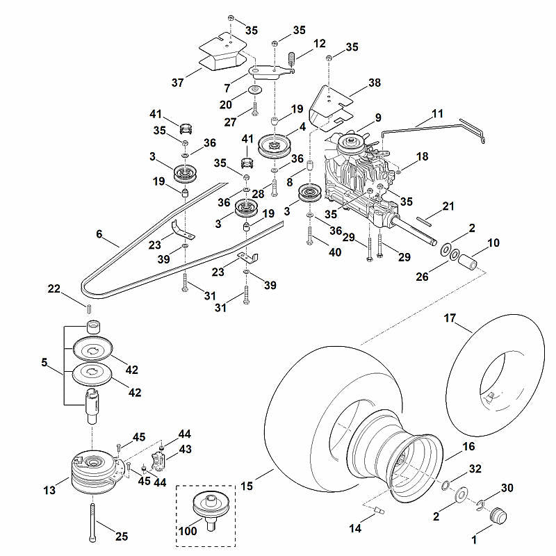 STIHL 6170-700-0440 Rad kpl. 20" positie -1 technische tekening