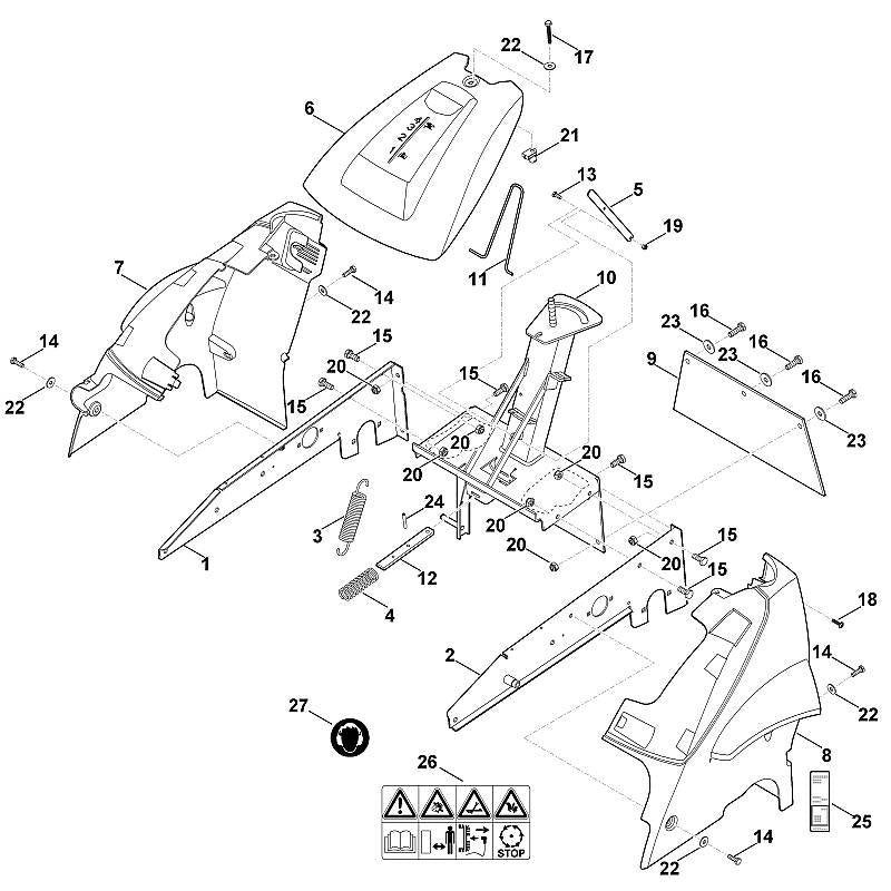 STIHL 6380-703-5111 Zugfeder positie 3 technische tekening