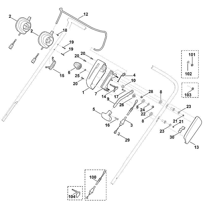 STIHL 6290-703-6600 Griff positie 5 technische tekening