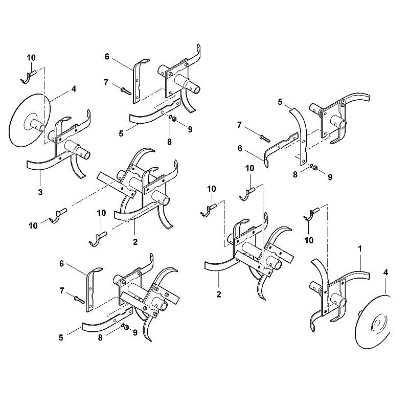 STIHL 6227-710-3101 Hackmesser kpl. links positie 6 technische tekening