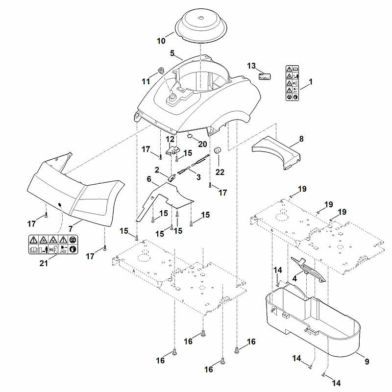 STIHL 6012-700-8530 Gehäuse positie 5 technische tekening