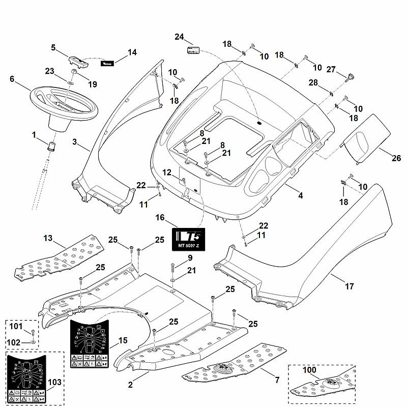 STIHL 6160-780-2095 Abdeckung kpl. positie 2 technische tekening