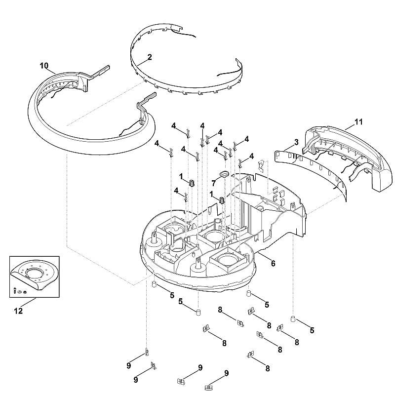 STIHL 6385-760-7300 Stoßstange positie 10 technische tekening