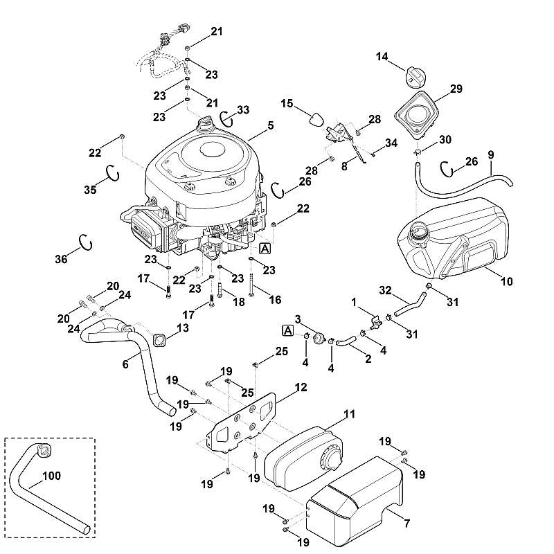 STIHL 6140-007-1020 Satz Krümmer positie -1 technische tekening