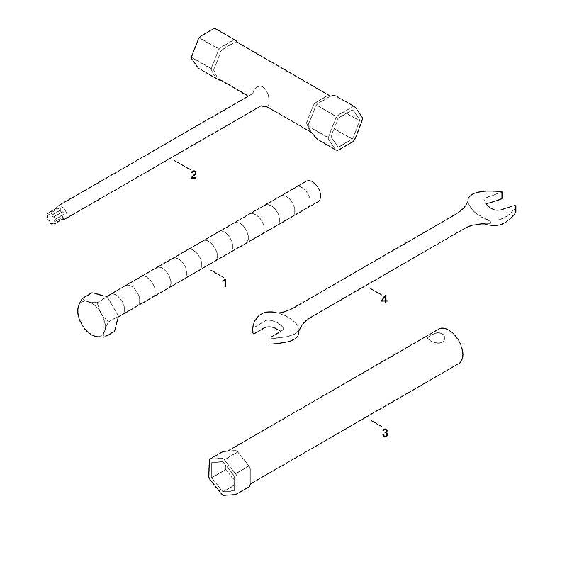 STIHL 6109-893-1300 Gabelschlüssel SW10/SW13 positie 4 technische tekening