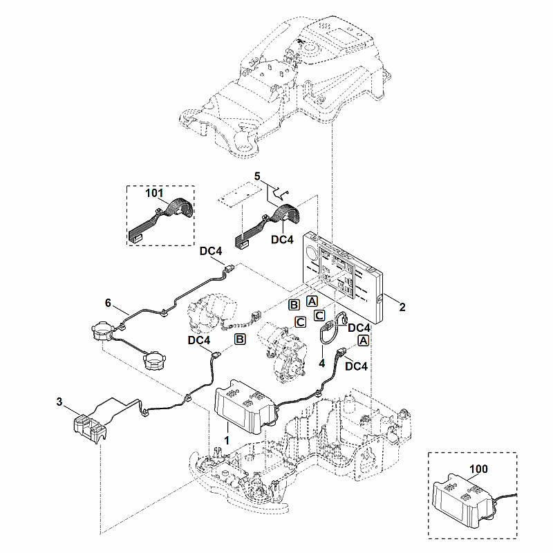 STIHL 6301-430-1475 Elektronikmodul positie 2 technische tekening