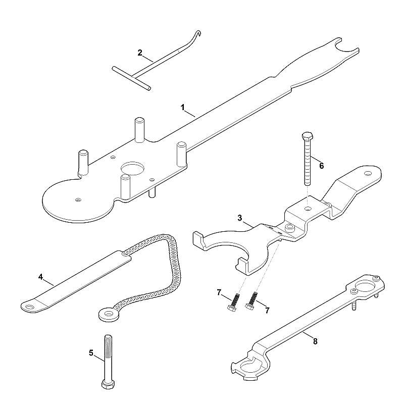 STIHL 6378-890-6500 Demontagewerkzeug positie 4 technische tekening