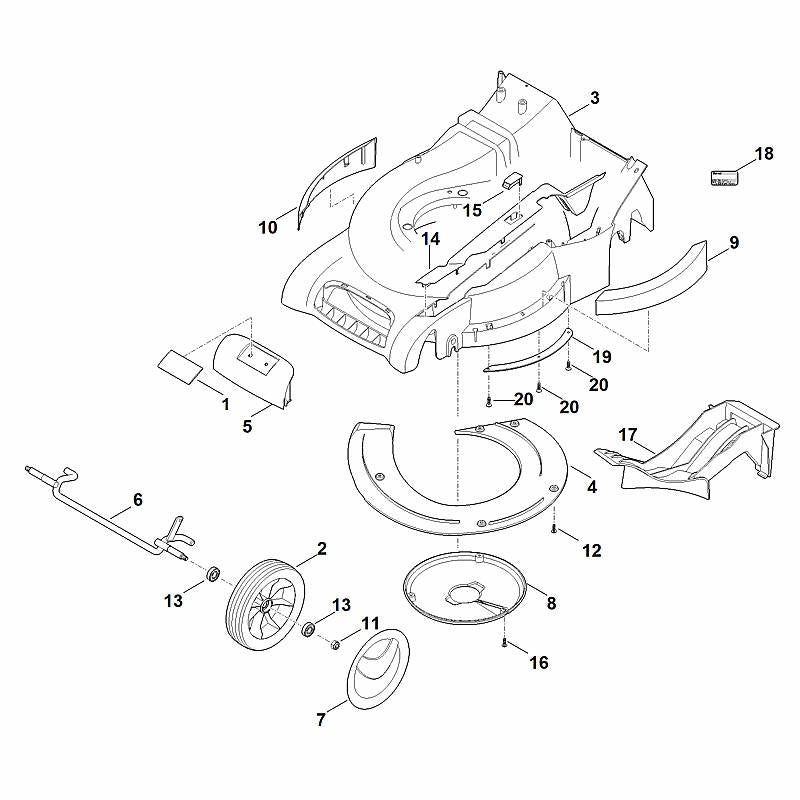 STIHL 6340-766-8300 Mulcheinsatz positie 17 technische tekening