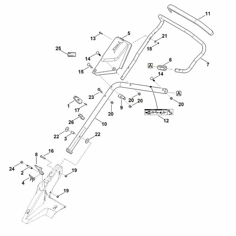 STIHL 6364-703-2255 Paneel positie 5 technische tekening