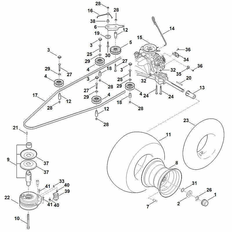 STIHL 6165-640-0101 T2-CHBF-2X3C-1TX1 positie 15 technische tekening