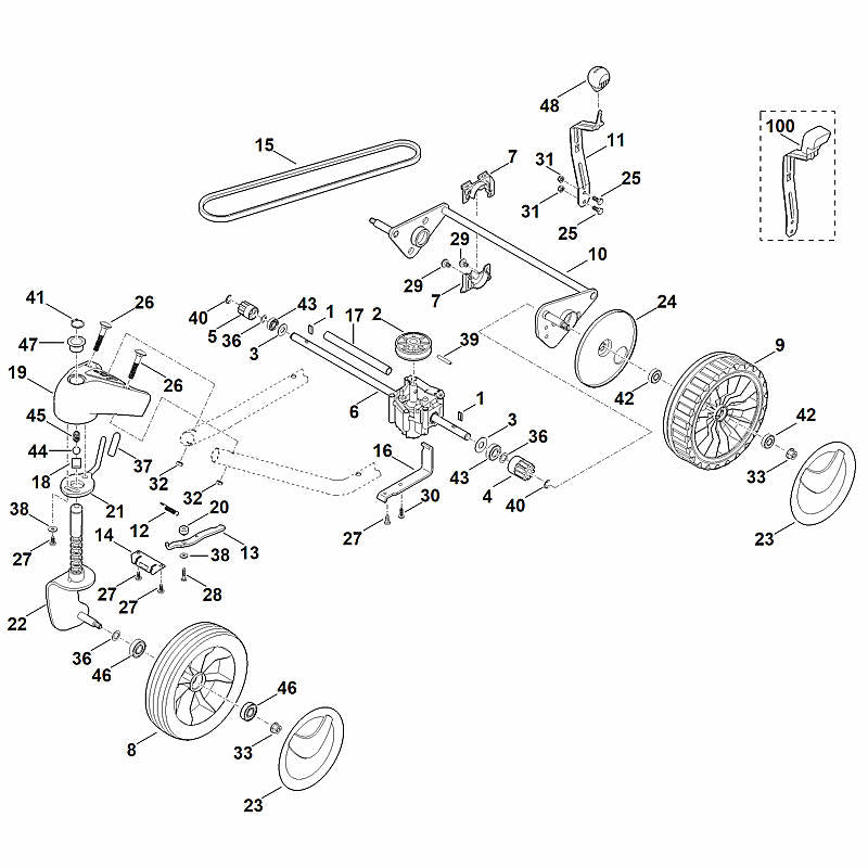 STIHL 0000-700-0425 Rad 200 positie 9 technische tekening