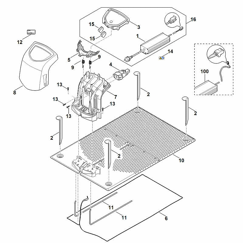 STIHL 6309-007-1025 Satz Umbau Dockingstation (EUR) positie 16 technische tekening