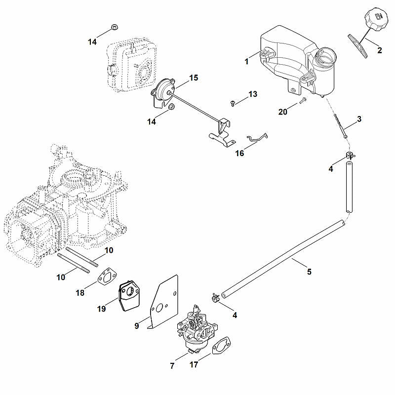 STIHL 0002-120-0607 Vergaser kpl. positie 7 technische tekening