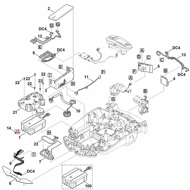 STIHL 6309-430-1427 Elektronikmodul positie 3 technische tekening