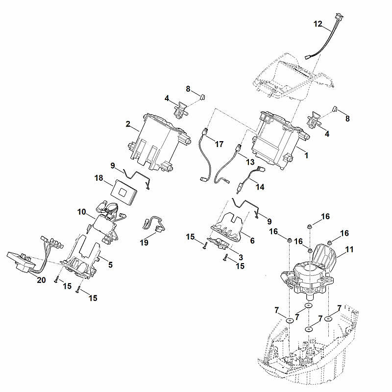 STIHL 6338-430-1411 Elektronik Modul positie 10 technische tekening