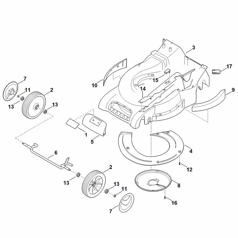 STIHL 0000-701-3601 Abdeckung positie 5 technische tekening
