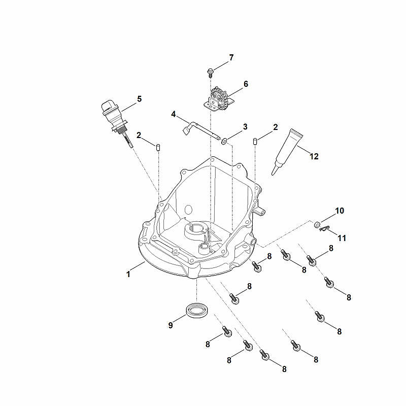 STIHL 0004-350-1701 Stutzen kpl. positie 5 technische tekening
