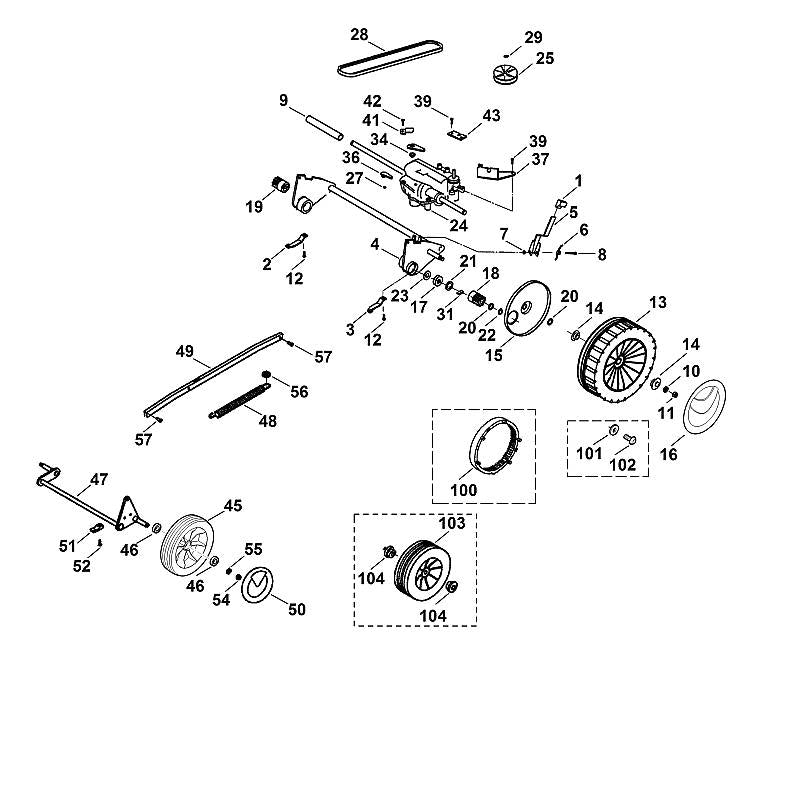 STIHL 6107-704-1010 Keilriemenscheibe positie 25 technische tekening