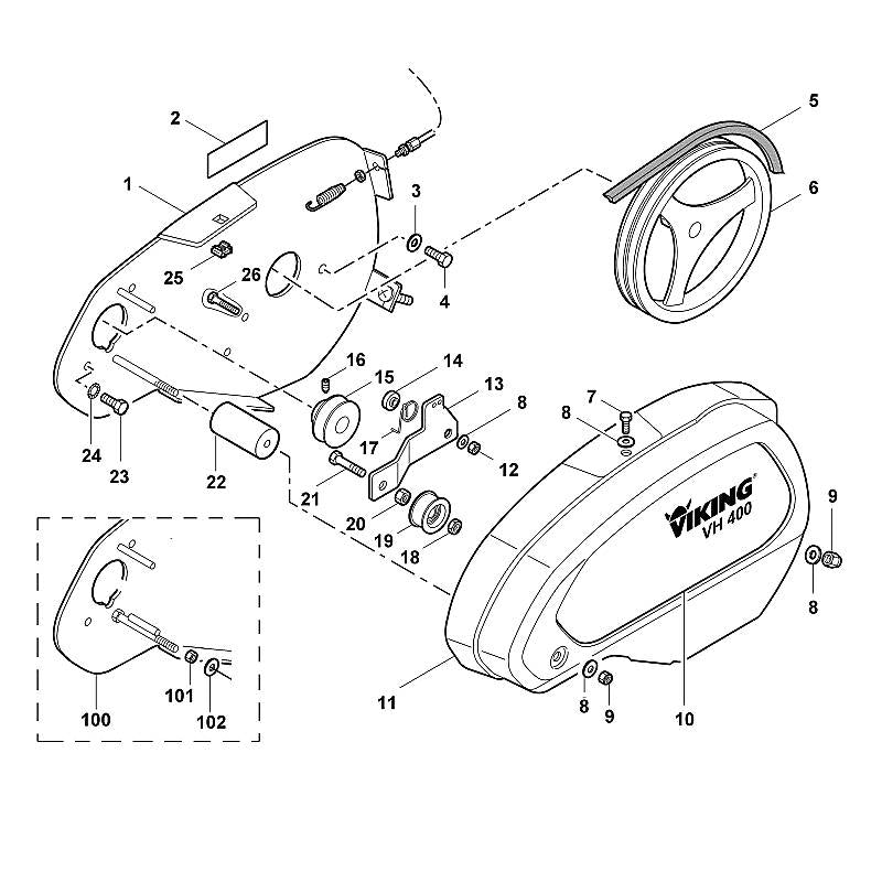STIHL 9210-259-1100 Sechskantmutter M8 positie 101 technische tekening