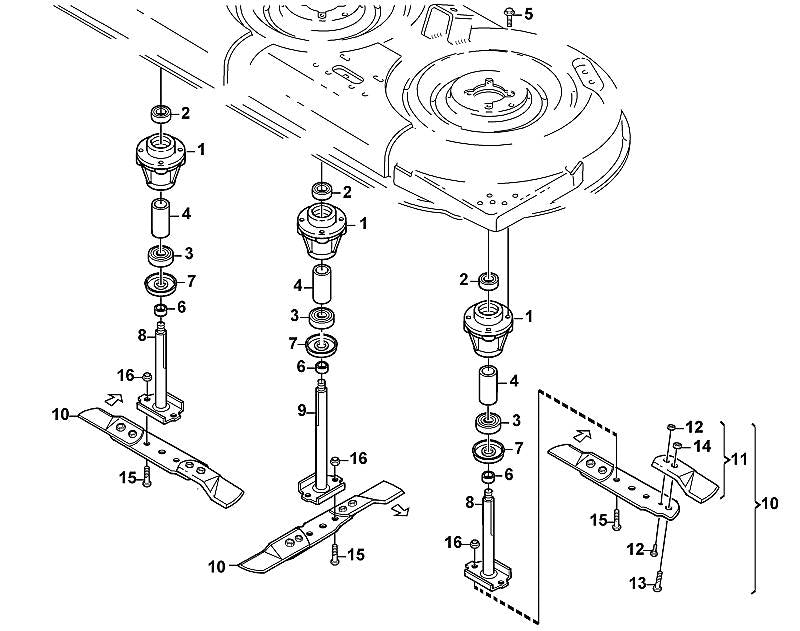 STIHL 6155-007-1010 Satz Mulchmesser positie 11 technische tekening
