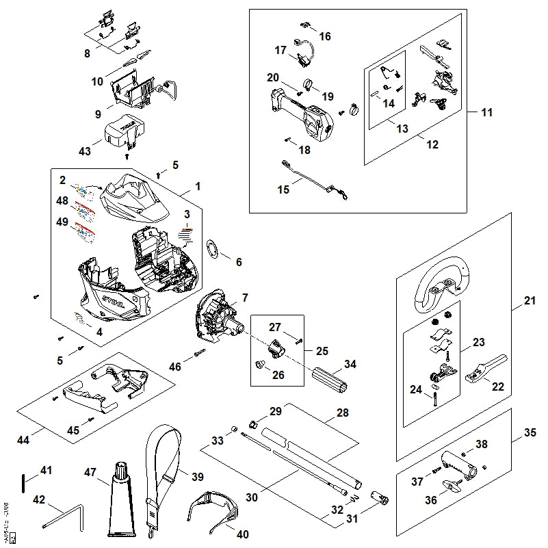 STIHL 0000-790-8809 Tragöse positie 25 technische tekening