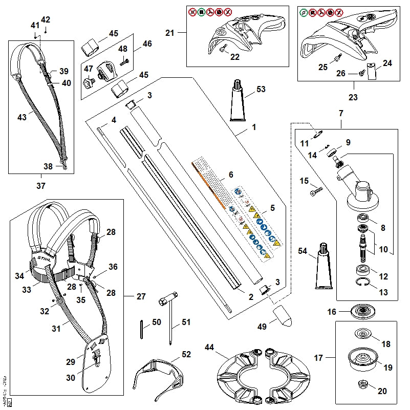 STIHL 4144-640-7301 Ritzelsatz positie 10 technische tekening