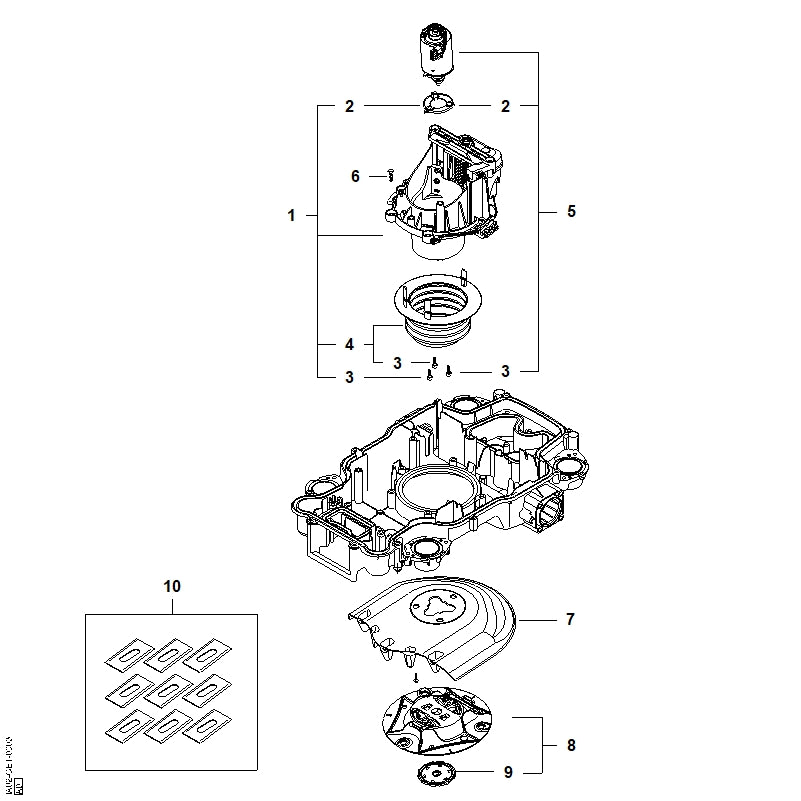STIHL IA027805611 Schnitthöheneinstellung EVO positie 1 technische tekening