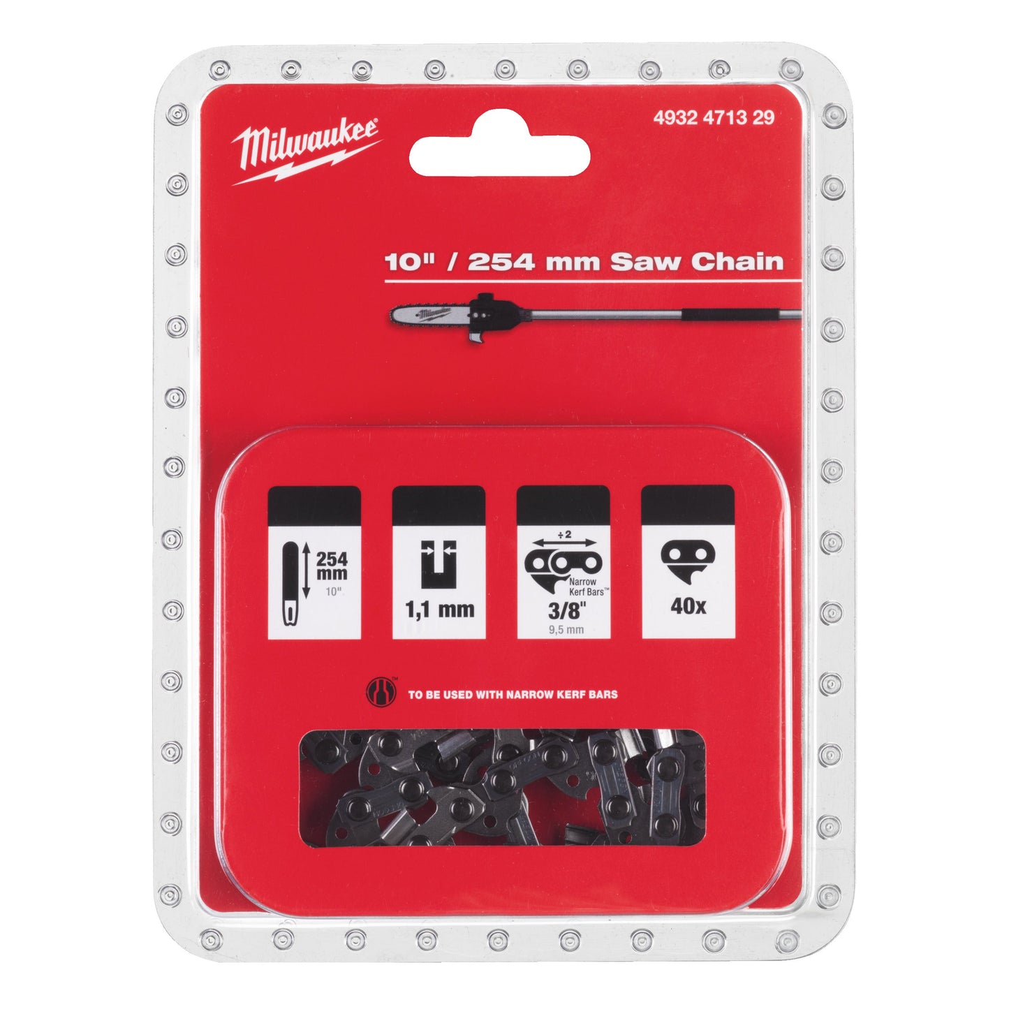 MILWAUKEE® Sägekette 3/8" für M18 FOPH-CSA - 25 cm Packung