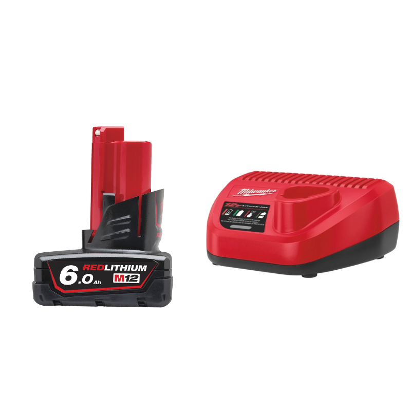 Milwaukee Pack M12 NRG-601 mit 1 x Akku M12 6,0 Ah und 1 x Ladegerät