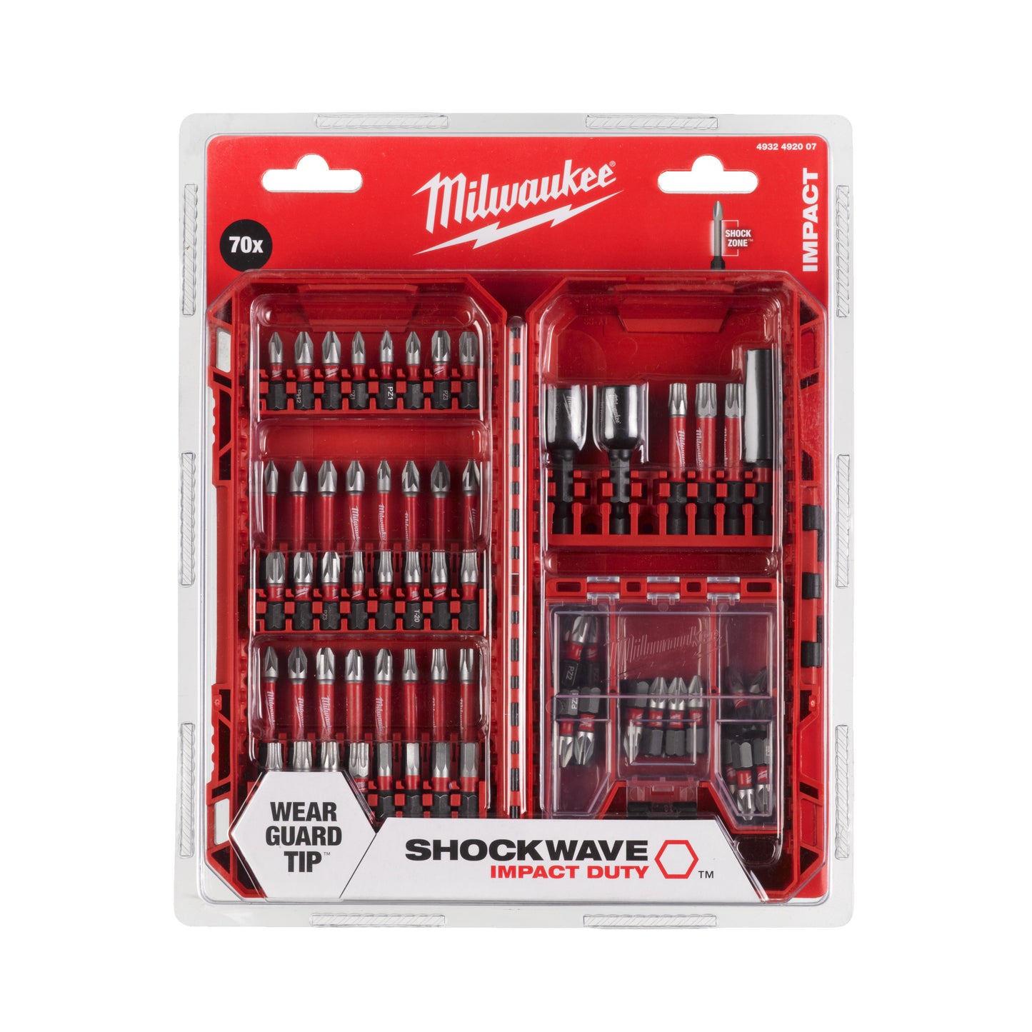 Milwaukee Bit-Set SHOCKWAVE Impact Duty - 70-teilig Packung