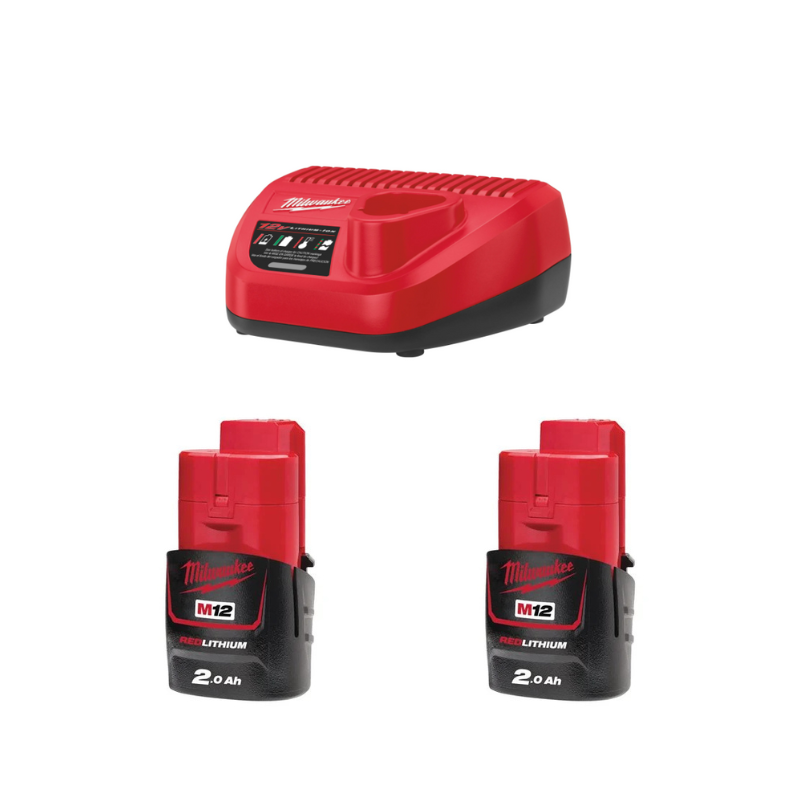Milwaukee Pack M12 NRG-202 mit 2 x Akku M12 2,0 Ah und 1 x Ladegerät