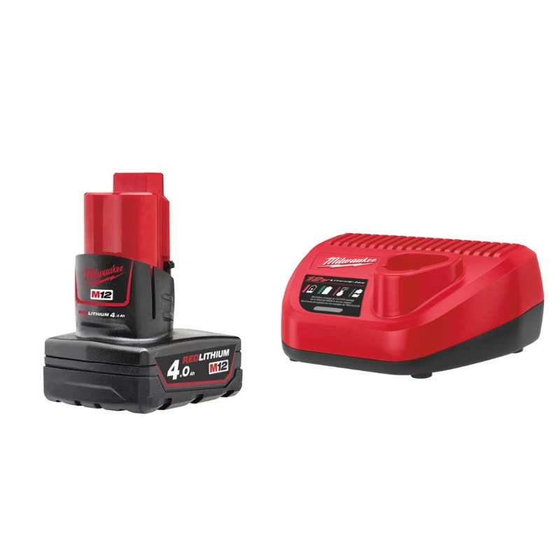 Milwaukee Pack M12 NRG-401 mit 1 x Akku M12 4,0 Ah und 1 x Ladegerät