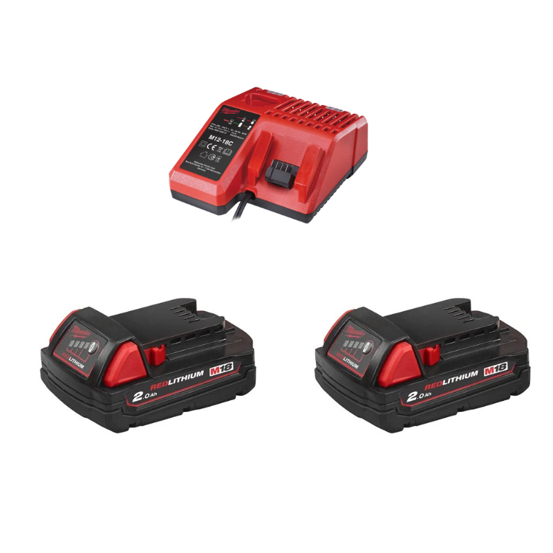 Milwaukee Pack M18 NRG-202 mit 2 x Akku M18 2,0 Ah und 1 x Ladegerät