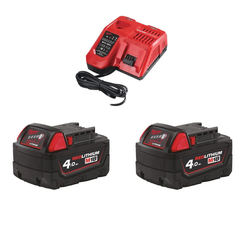 Milwaukee Pack M18 NRG-402 mit 2 x Akku M18 4,0 Ah und 1 x Ladegerät