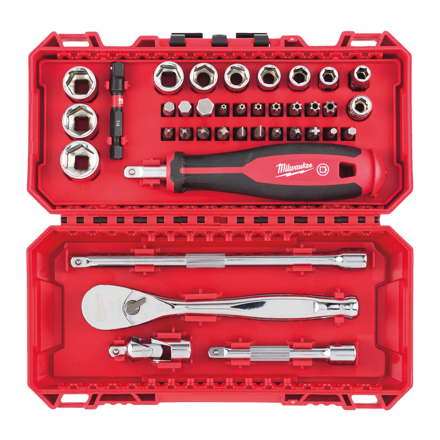 Milwaukee Ratschen- & Steckschlüsseleinsatz-Set 1/4" - 38-teilig