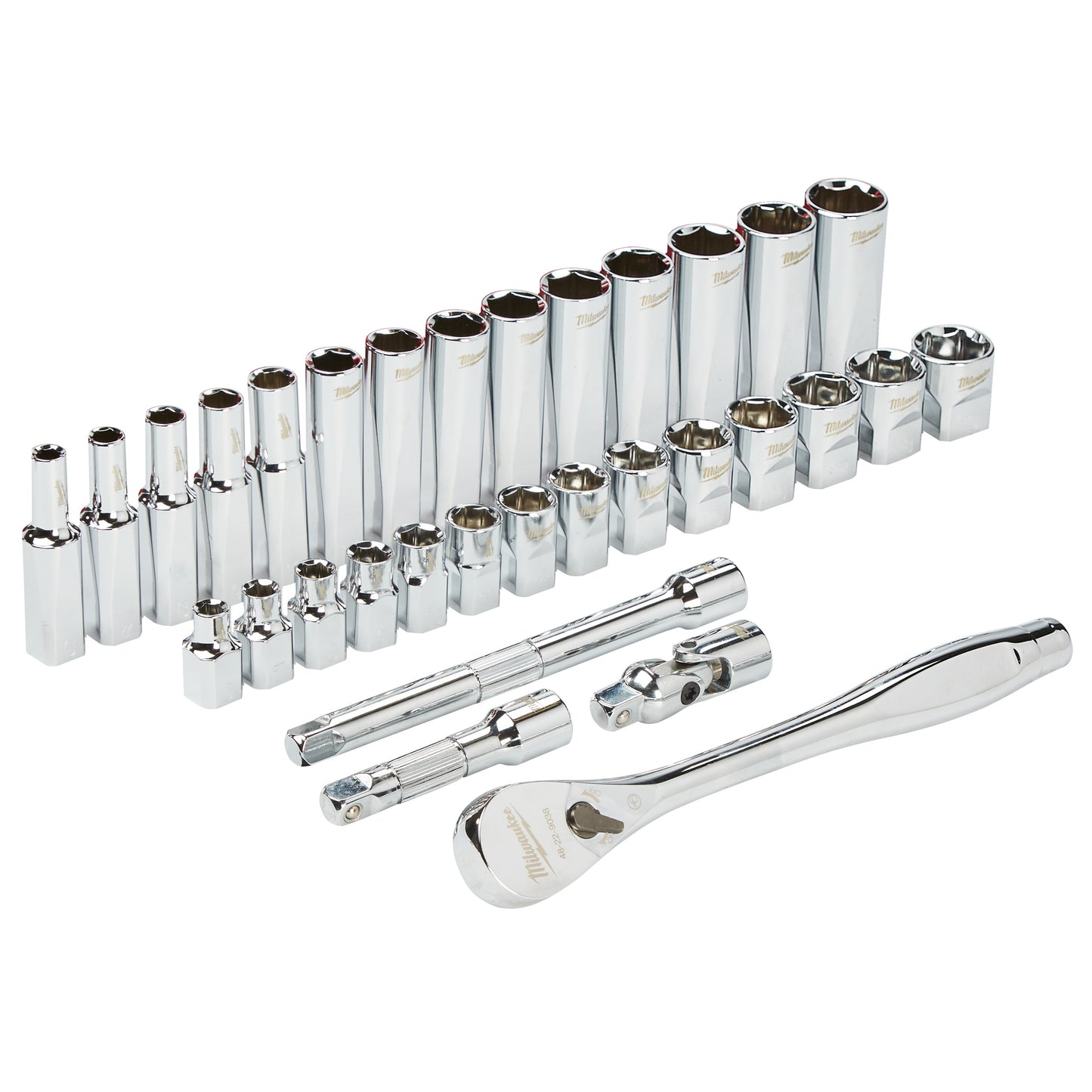 Milwaukee Ratschen- und Steckschlüssel-Set 3/8" metrisch - 32-teilig 2