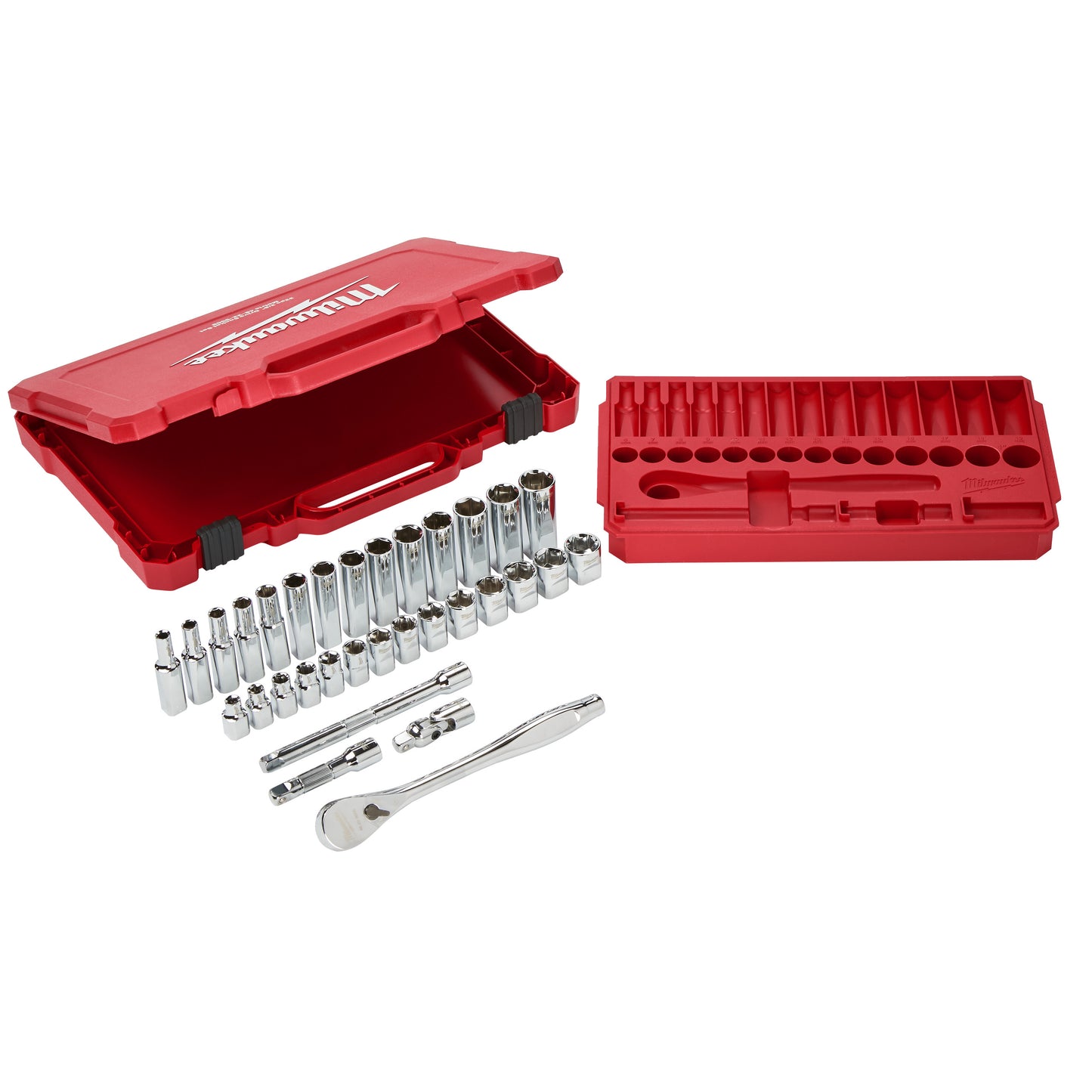 Milwaukee Ratschen- und Steckschlüssel-Set 3/8" metrisch - 32-teilig 3