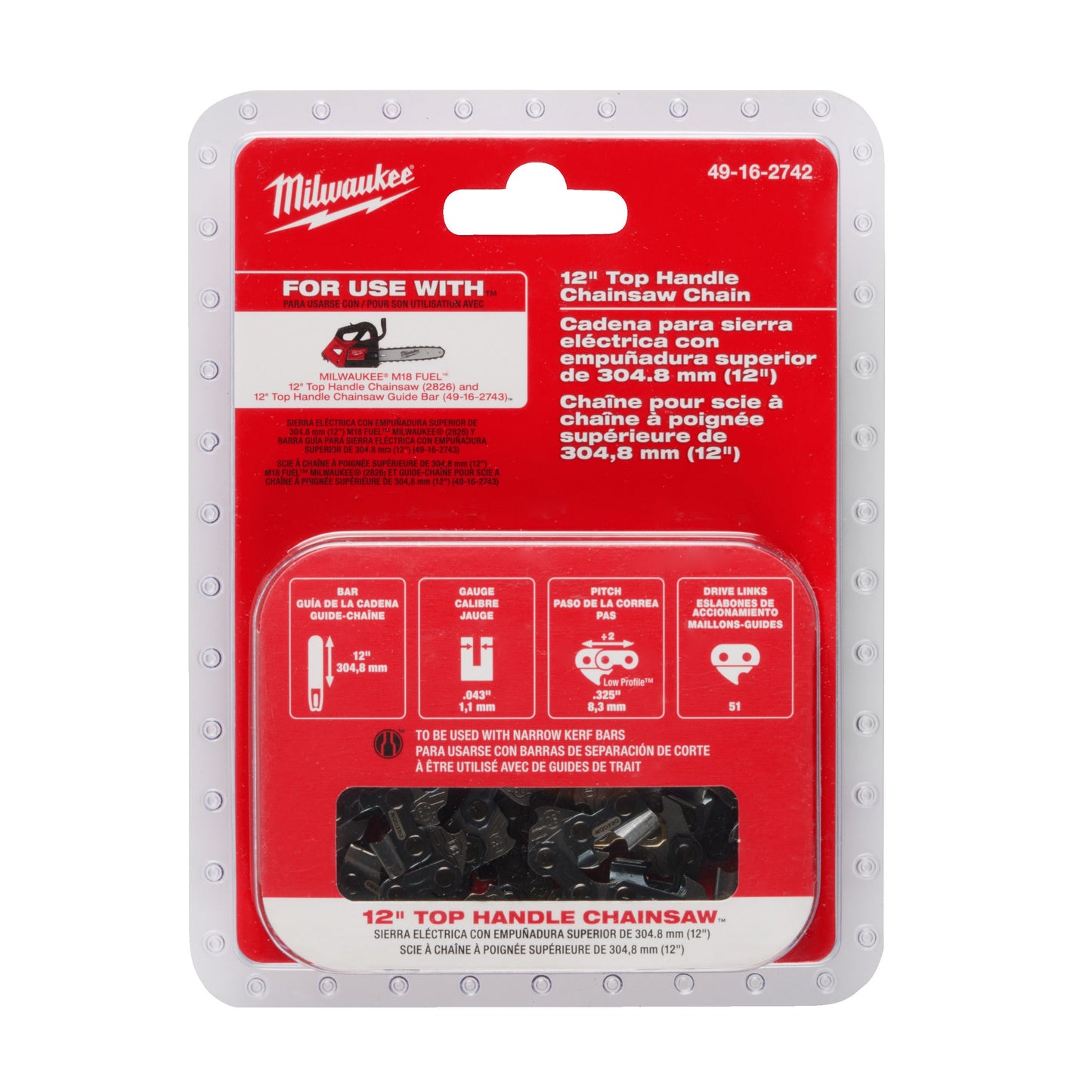 Milwaukee Sägekette 0,325" für M18 FTHCHS30 - 30 cm Packung