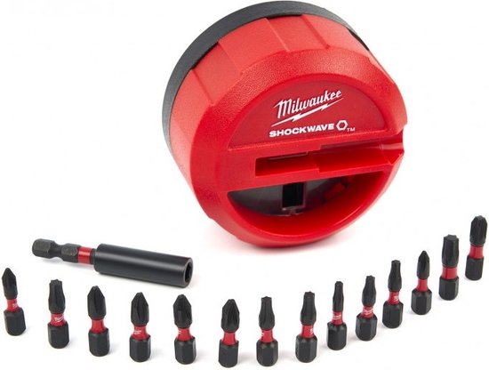 Milwaukee Schraubbit-Set Puck SHOCKWAVE™ 15-teilig Ansicht aller Teile