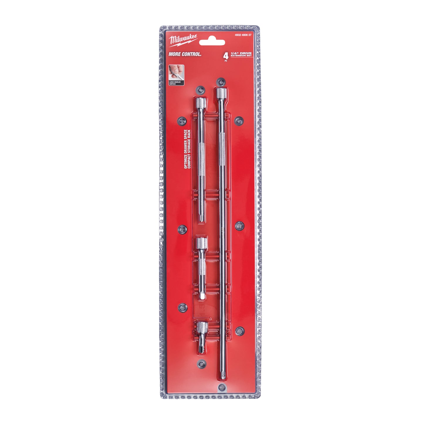 Milwaukee Steckschlüssel-Verlängerungsset 1/4" - 4-teilig Packung