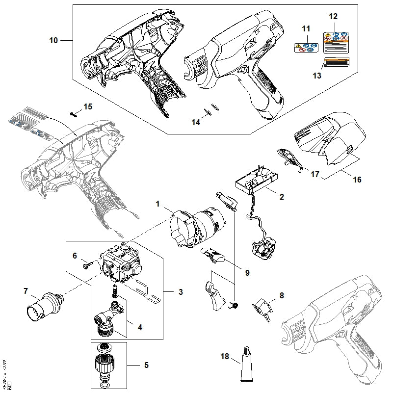 STIHL RA024350300 Schalter positie 8 technische tekening