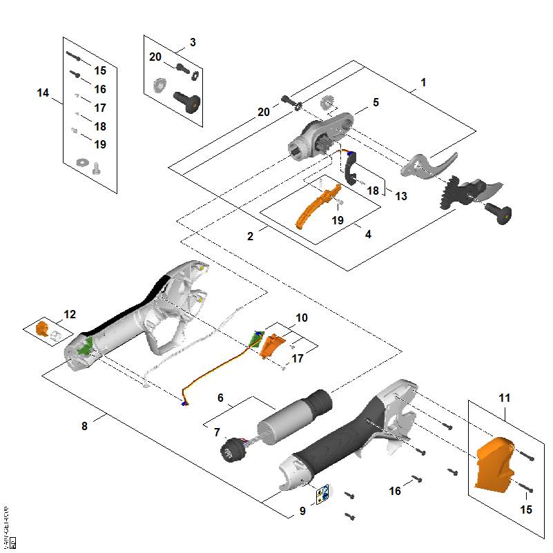 STIHL VA076000202 Elektromotor positie 6 technische tekening