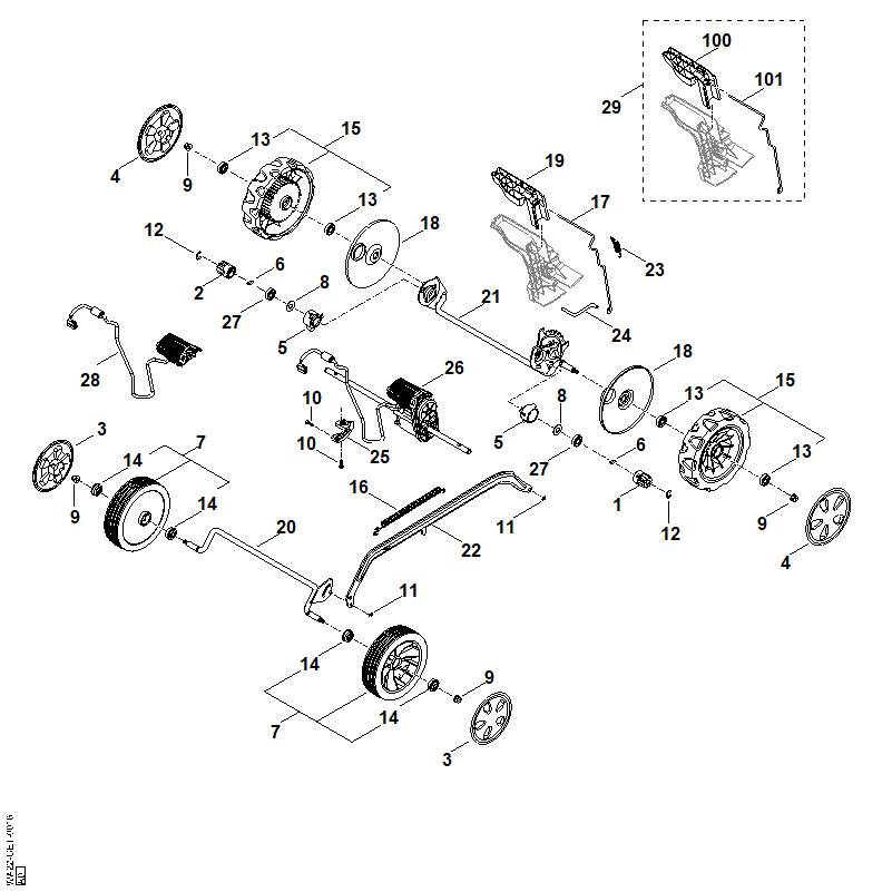 STIHL WA217000405 Rad positie 15 technische tekening