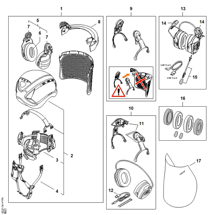 STIHL 0000-889-9046 Kinnriemen schwarz positie 4 technische tekening