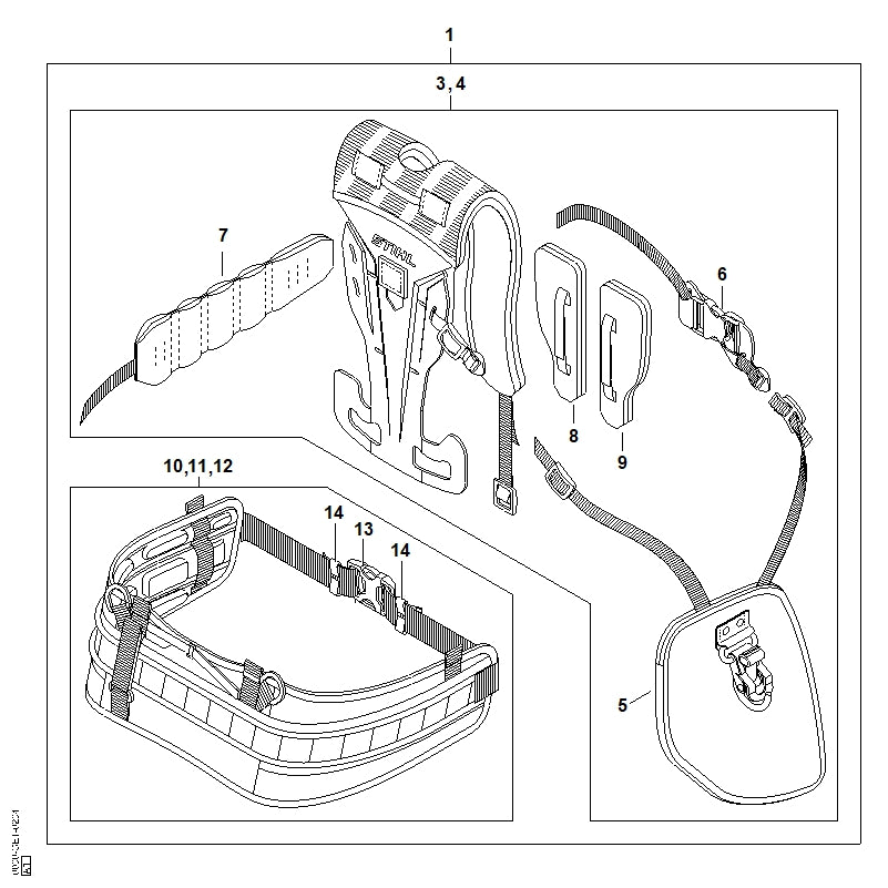 STIHL 0000-710-6402 Schloss positie 6 technische tekening