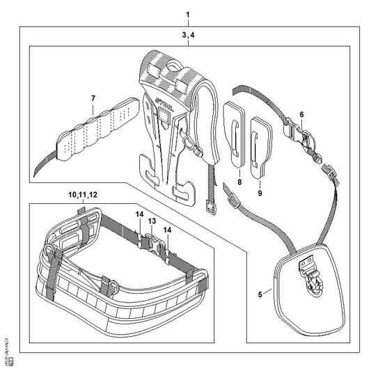 STIHL 0000-710-6402 Schloss positie 6 technische tekening