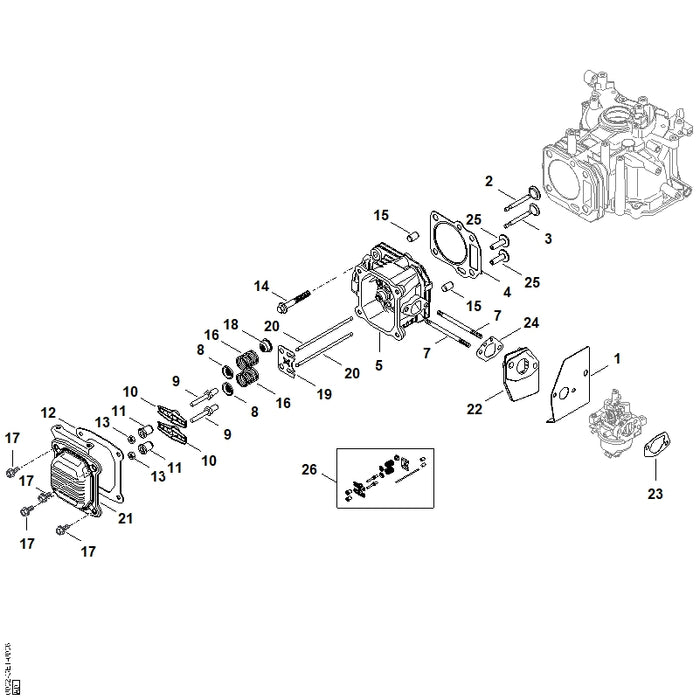 STIHL 0002-007-1605 Dichtungssatz positie 1 technische tekening