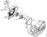 STIHL 1145-967-1501 Typenschild MS 201 positie 15 technische tekening